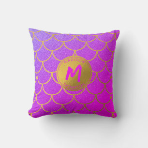 Coussin Escaliers de sirène or Parties scintillant rose Mo