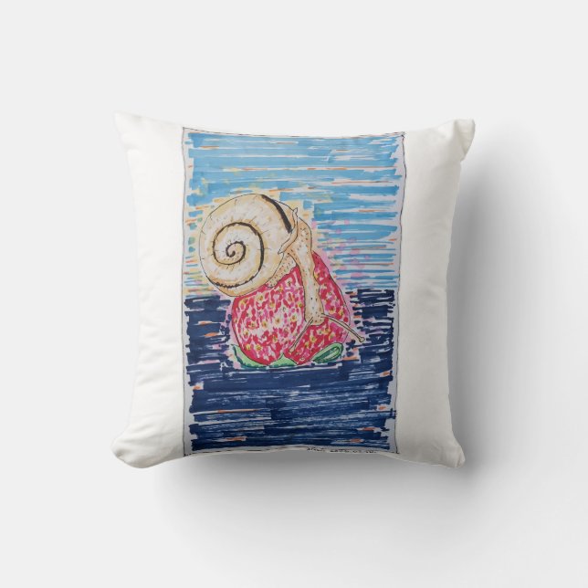 Coussin Escargot sur la Fraise (Recto)