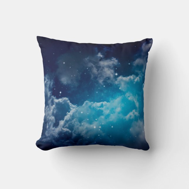 Coussin Espace ciel nocturne avec nuage et étoile, nuit, b (Recto)