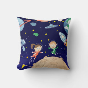 Coussin Espace enfants lune atterrissage spatial satellite