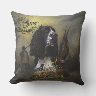 Coussin Espagnol Springer anglais avec faisan