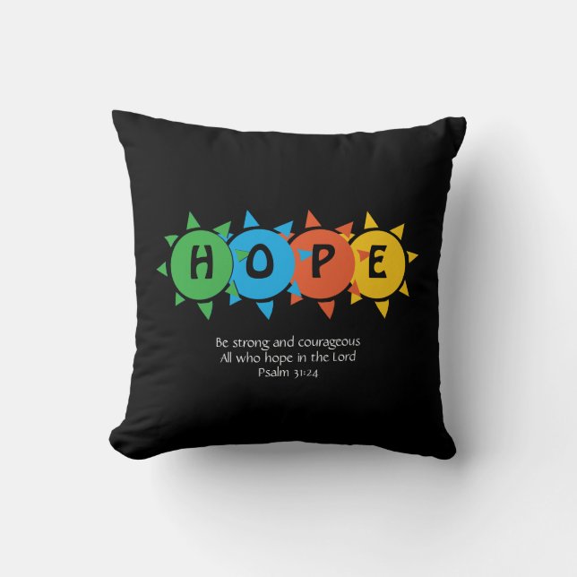 Coussin ESPOIR DANS LE SEIGNEUR Personnalisable PSALM 31 N (Recto)