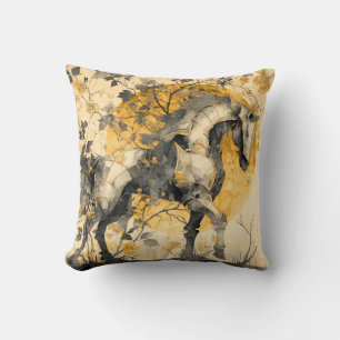 Coussin Esprit Botanique Vintage Cheval Blanc Fleurs Vigne