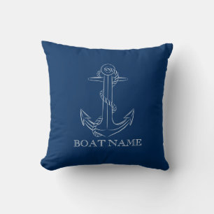 Coussin Esprit Marin Ancre Bleu Marine   