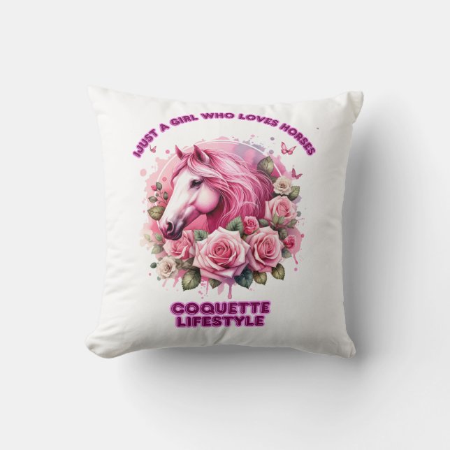 Coussin "Esprit Rose sauvage" Coquette Femme T Chemise (Recto)