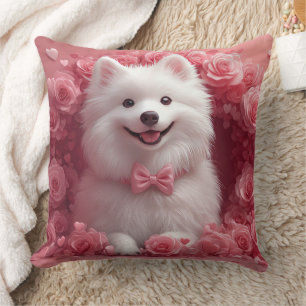Coussin Esquimau américain avec Rose - Saint Valentin