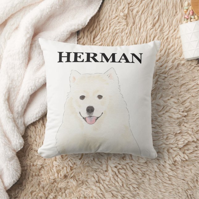 Coussin Esquimau américain personnalisé Samoyé Chien (Couverture)