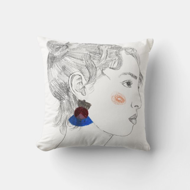 Coussin Esquisse d'aperçu - Portrait (Recto)