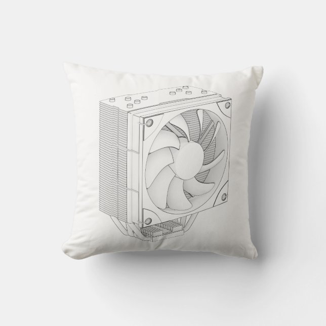 Coussin Esquisse du glacière de processeur d'ordinateur (Recto)