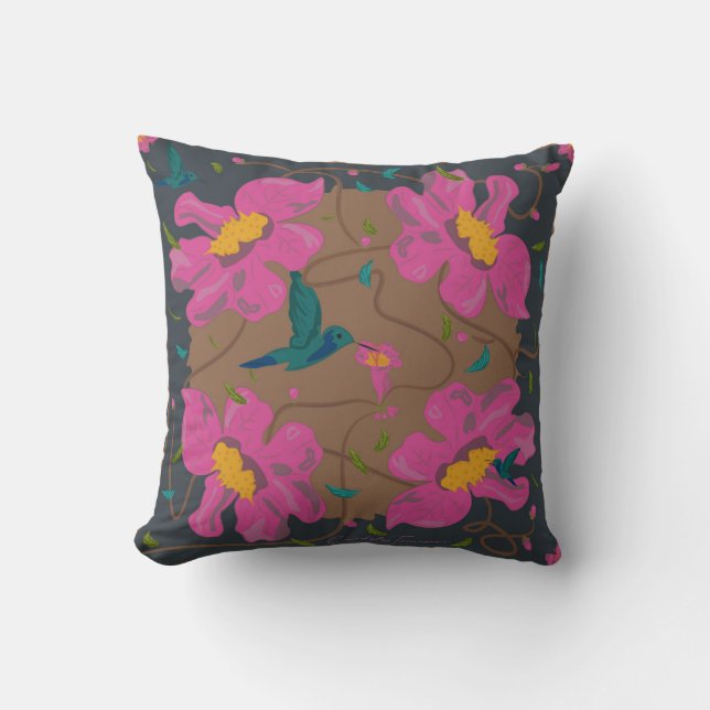 Coussin Estampado floral de lapachos en primavera (Recto)