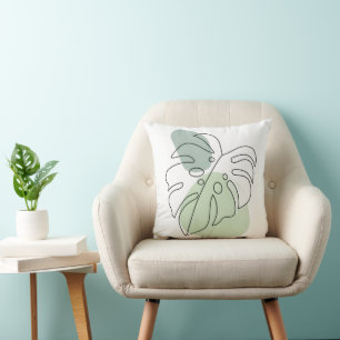 Coussin Esthétique botanique moderne