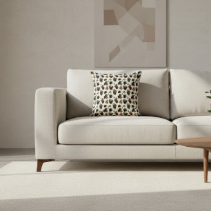 Coussin Esthétique moderne de vache au chocolat neutre