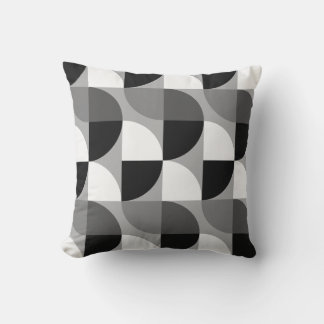 Coussin Esthétique Noir et blanc abstrait du milieu du siè