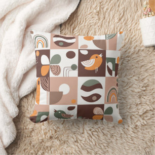 Coussin Esthétique rétro motif géométrique abstrait