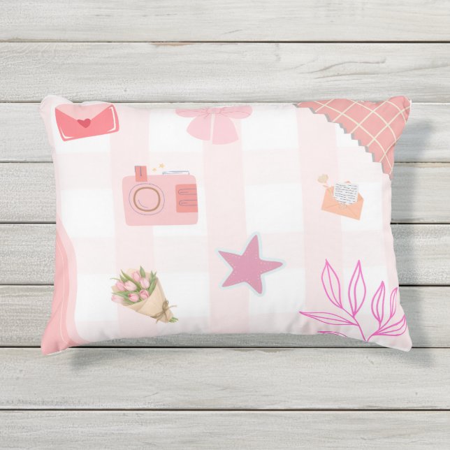 Coussin esthétique tout rose (Devant)