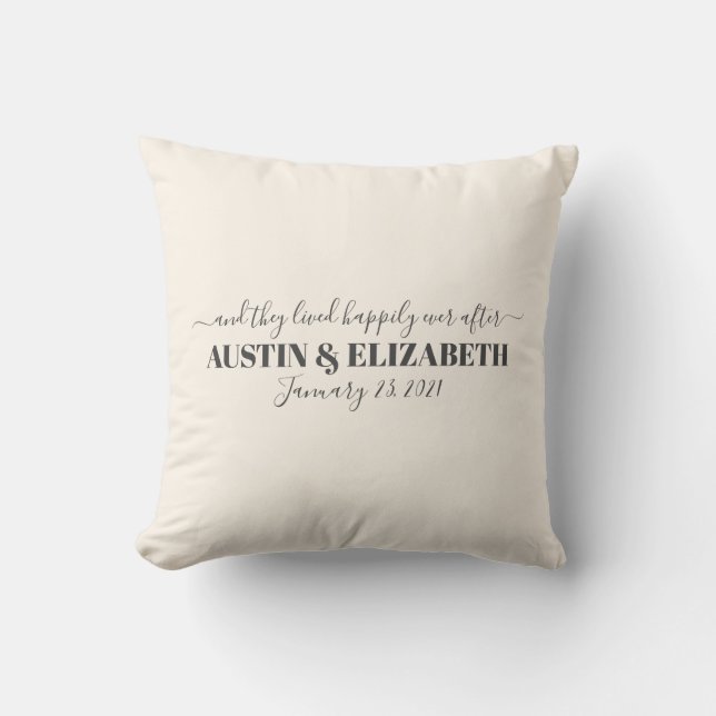 Coussin Et ils ont vécu heureux toujours après le mariage  (Recto)
