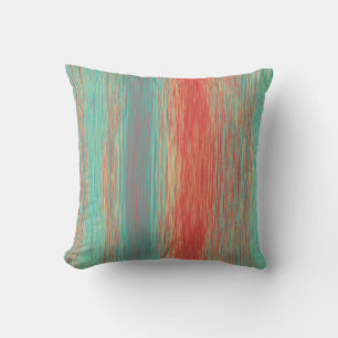 Coussin Et orange-clair rayures mélangées par rouge