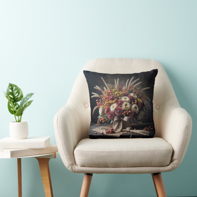 Coussin Étalons de blé d'automne et bouquet de maman (Chaise)