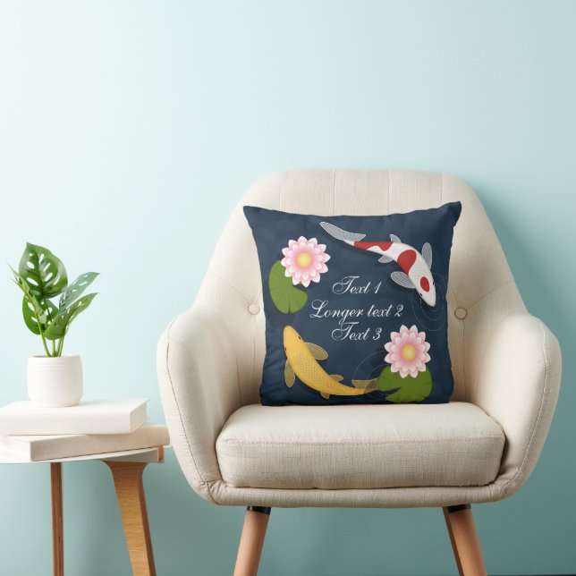 Coussin Étang japonais de poissons Koi (Chaise)