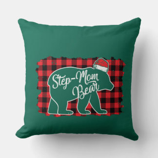 Coussin Étape de Noël Maman Ours Noël Rouge Plaid Buffle