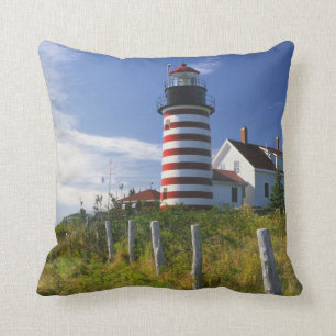 Coussin États-Unis, Maine, Lubec. Phare de West Quoddy He