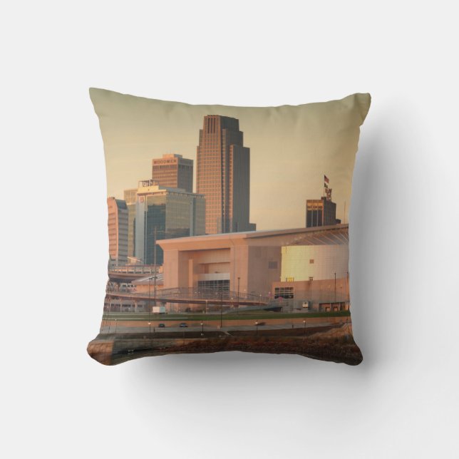 Coussin États-Unis, Nebraska, Omaha, Skyline (Recto)