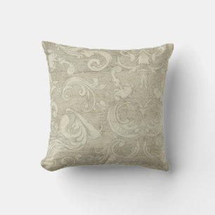 Coussin Été au chalet Vintage Damask Scroll en bois