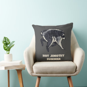 Coussin Été chaud Jimothy drôle de Raton laveur Mème Anima
