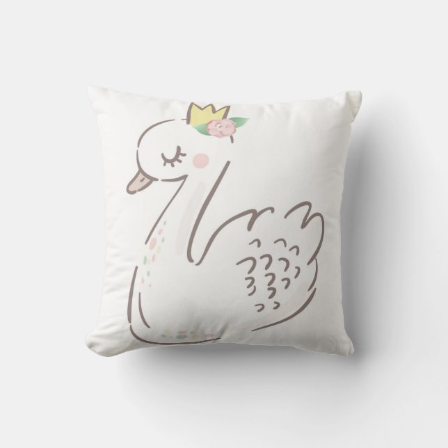 Coussin éthéré de crèche de Boho de bébé de cygne (Recto)