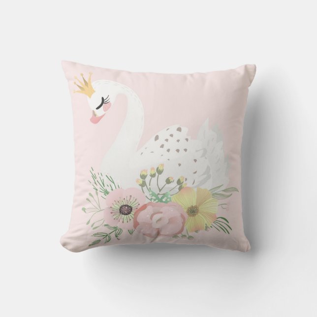 Coussin éthéré de crèche de Boho de bébé de cygne (Recto)