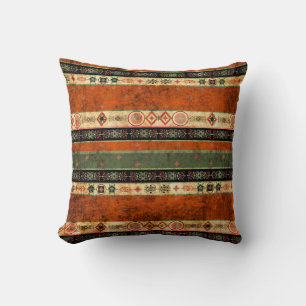 Coussin Ethnic Boho Grunge, Motif coloré.