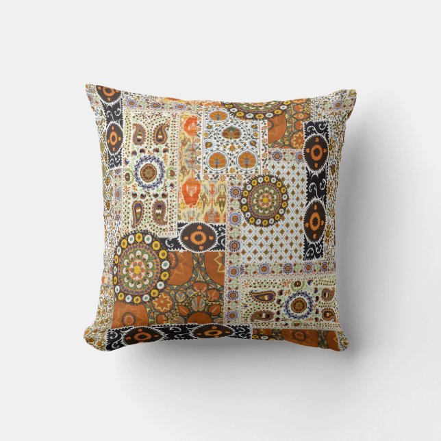 Coussin Ethnic Digital Abstrait : Motif sans faille (Recto)