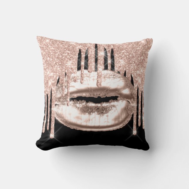 Coussin Étincelle de Rose noir Mermaid Biss Bride 16ème (Recto)