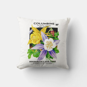Coussin Étiquette Columbine Seed Packet