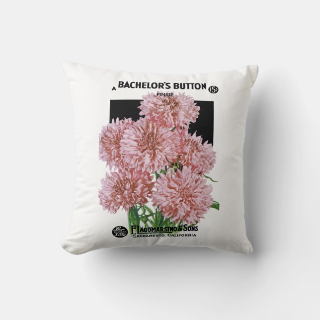 Coussin Étiquette de paquet de graine de boutons de (Recto)