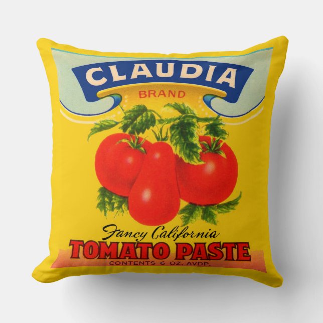Coussin étiquette de pâte de tomates Claudia dans les anné (Recto)