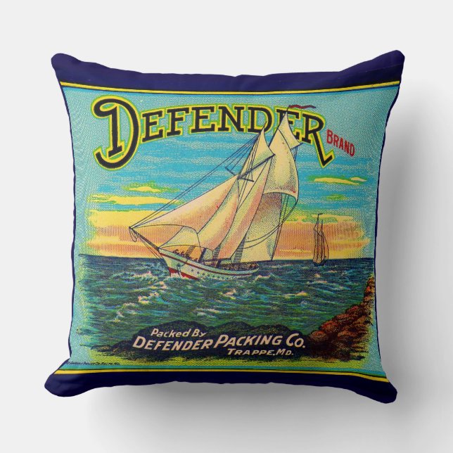 Coussin étiquette de voile d'emballage de marque Defender  (Recto)