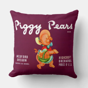 Coussin étiquette d'impression de caisse de fruits Piggy P