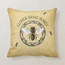 Étiquette rustique d'abeille et de nid d'abeilles