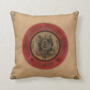 Coussin Étiquette vintage de Français