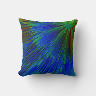 Coussin Étoile bleue verte éclate