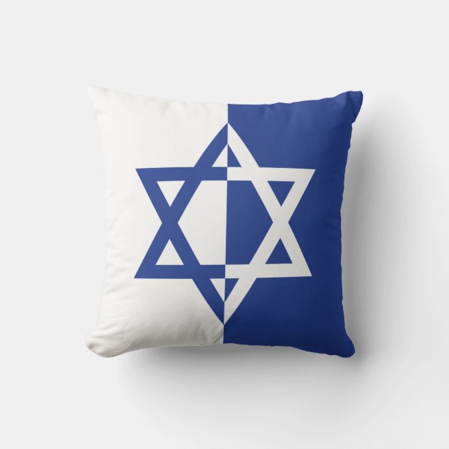 Coussin Etoile de David Bar Mitzvah bleu et blanc (Recto)