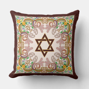 Coussin Étoile de David Vintage Baroque Art juif