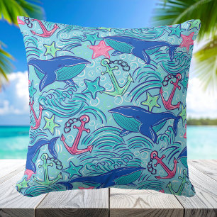 Coussin Étoile de mer ancre baleine Côtière / Nautique Pré