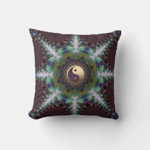 Coussin Etoile de paon géométrique Yin Yang Cushion / Co