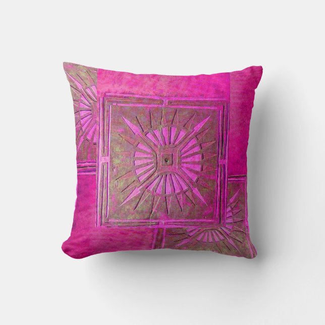 Coussin ÉTOILE DU MATIN, Violet, Violet, Rose, Fuchsia (Recto)
