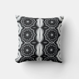 Coussin Étoile géométrique de l'oreiller à lancer noir et