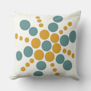 Coussin étoile rayée gris bleu jaune ocre pointillée