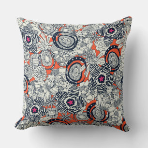 Coussin étoile rose orange