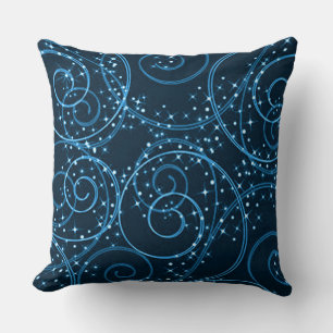 Coussin Étoiles Abstraites Bleues À Jumelage Latéral